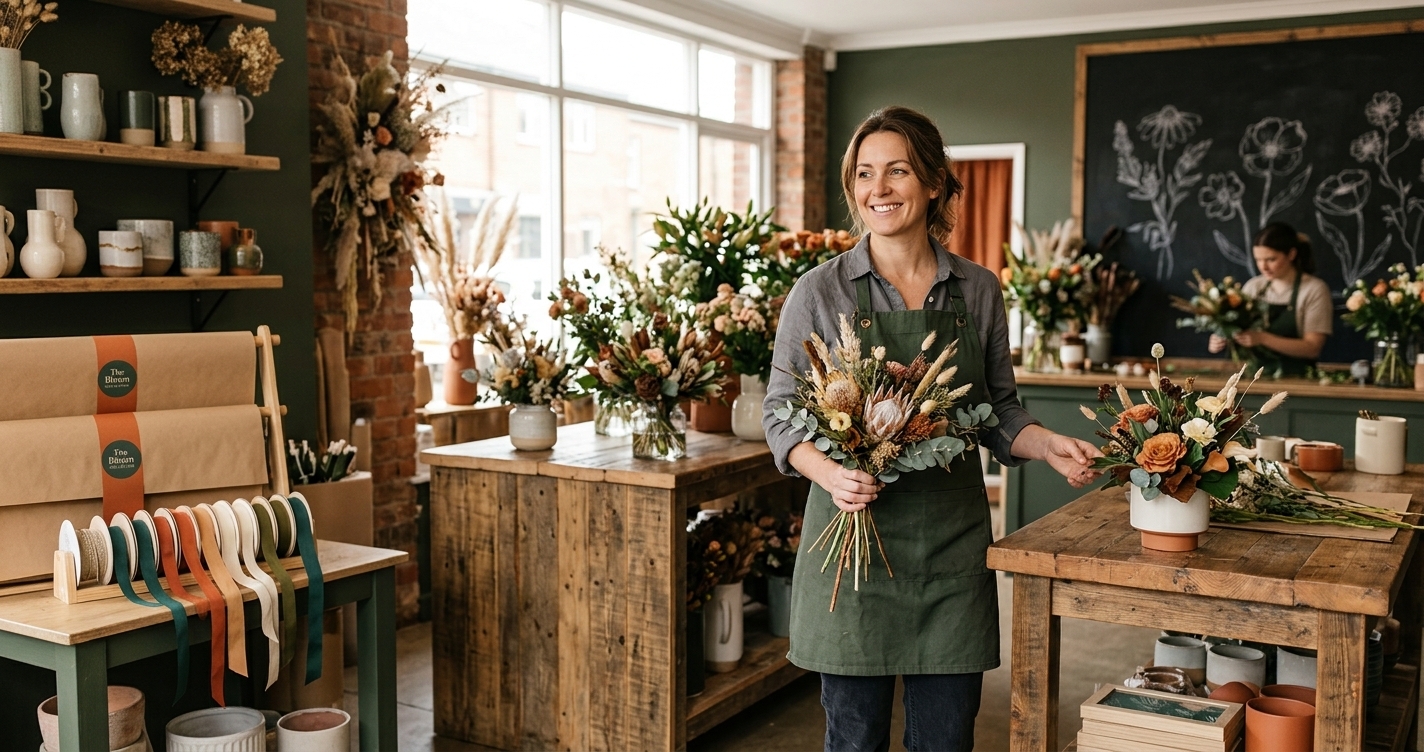 flower shop branding and unique retail identity